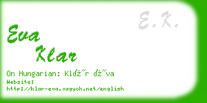 eva klar business card